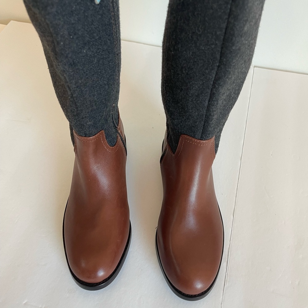Antonio Melani Conellie Riding Boots Brown size 6 wool flannel and leather - Picture 5 of 14
